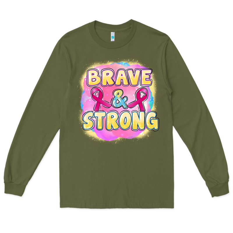 Brave And Strong Cancer Long Sleeve Tee by FaDigitalArtStudio | Teevron