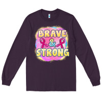 Plum brave and strong cancer Long Sleeve Tee - FaDigitalArtStudio