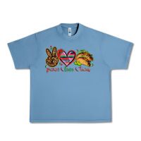 Pebble Blue Peace love tacos Mexico Urban Heavy Tee - HowdyJamesFarm