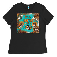 Black life is better with a dog Ladies Tee - TumblerDesignByShophia