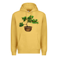 Antique Gold Guava Tree Bonsai Illustrations Premium Hoodie - LillyAllenDesigns