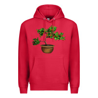 Cardinal Guava Tree Bonsai Illustrations Premium Hoodie - LillyAllenDesigns