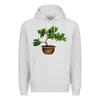 Dove Grey Guava Tree Bonsai Illustrations Premium Hoodie - LillyAllenDesigns