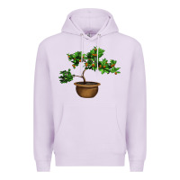 Lilac Guava Tree Bonsai Illustrations Premium Hoodie - LillyAllenDesigns