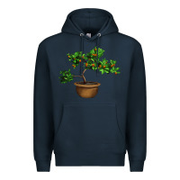 Navy Guava Tree Bonsai Illustrations Premium Hoodie - LillyAllenDesigns
