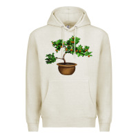 Oatmeal Heather Guava Tree Bonsai Illustrations Premium Hoodie - LillyAllenDesigns