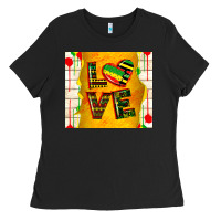 Black juneteenth love Ladies Tee - TumblerDesignByShophia