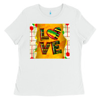 White juneteenth love Ladies Tee - TumblerDesignByShophia