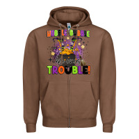 Chestnut kids halloween hubble bubble here comes trouble Zipper Hoodie - BarkalooDesign