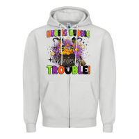 Dove Grey kids halloween hubble bubble here comes trouble Zipper Hoodie - BarkalooDesign