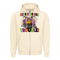 Sandshell kids halloween hubble bubble here comes trouble Zipper Hoodie - BarkalooDesign