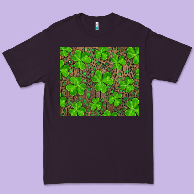 Shamrock And Leopard Premium Tee Designed By Ranaportraitstore