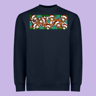Santa Skeleton Christmas Heavyweight Sweatshirt Designed By Artiststas