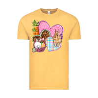 Vintage Mustard Easter hearts Easter Day Vintage Tee - HowdyJamesFarm