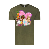 Vintage Olive Easter hearts Easter Day Vintage Tee - HowdyJamesFarm