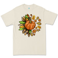 Fall Sunflower With Pumpkin Premium Tee | Teevron