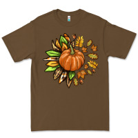 Cacao Fall Sunflower with Pumpkin Premium Tee - texasbilliewilder