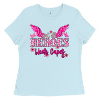 Baby Blue Not all heroes wear capes Cancer Awareness Ladies Tee - HowdyJamesFarm