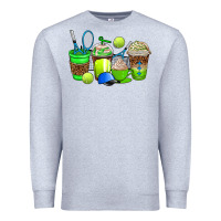 Heather Grey tennis coffee cups Premium Sweatshirt - AdoDesignShop