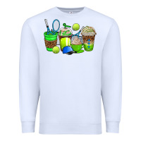 White tennis coffee cups Premium Sweatshirt - AdoDesignShop