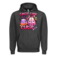 Charcoal Heather candy corn cutie Zipper Hoodie - BarkalooDesign