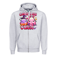 Heather Grey candy corn cutie Zipper Hoodie - BarkalooDesign