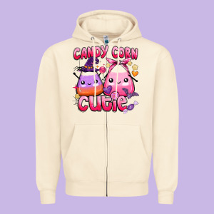 Candy Corn Cutie Zipper Hoodie Designed By Barkaloodesign