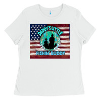 White daddy's little fishin buddy Ladies Tee - TumblerDesignByShophia