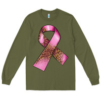 Army Green Breast Cancer ribbon Long Sleeve Tee - FaDigitalArtStudio