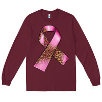 Burgundy Breast Cancer ribbon Long Sleeve Tee - FaDigitalArtStudio