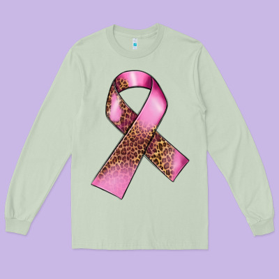 Breast Cancer Ribbon Long Sleeve Tee Designed By Fadigitalartstudio