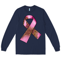 Navy Breast Cancer ribbon Long Sleeve Tee - FaDigitalArtStudio