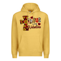 Antique Gold Jesus is My Valentine Cross Premium Hoodie - CowhideDigitalArt