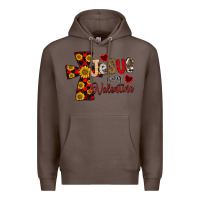 Coffee Jesus is My Valentine Cross Premium Hoodie - CowhideDigitalArt
