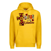 Lemon Jesus is My Valentine Cross Premium Hoodie - CowhideDigitalArt