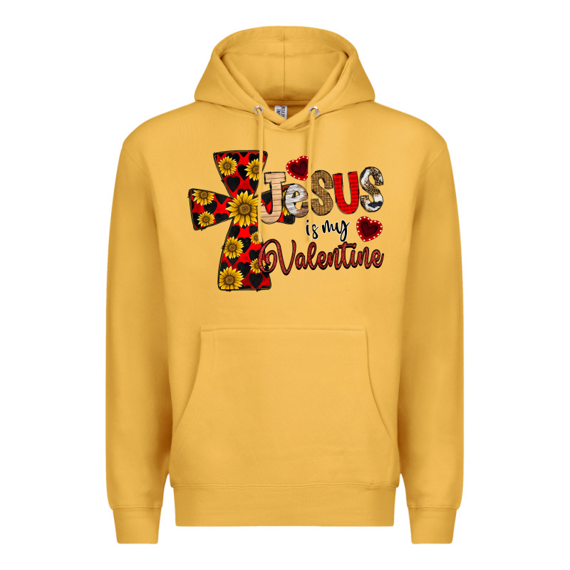 Jesus Is My Valentine Cross Premium Hoodie by CowhideDigitalArt | Teevron