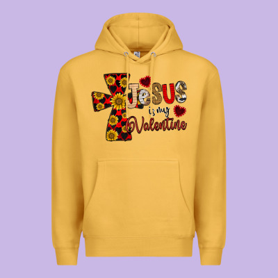 Jesus Is My Valentine Cross Premium Hoodie Designed By Cowhidedigitalart