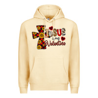 Pina Colada Jesus is My Valentine Cross Premium Hoodie - CowhideDigitalArt