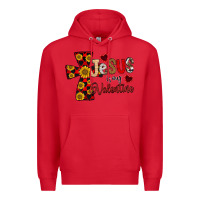 Red Jesus is My Valentine Cross Premium Hoodie - CowhideDigitalArt