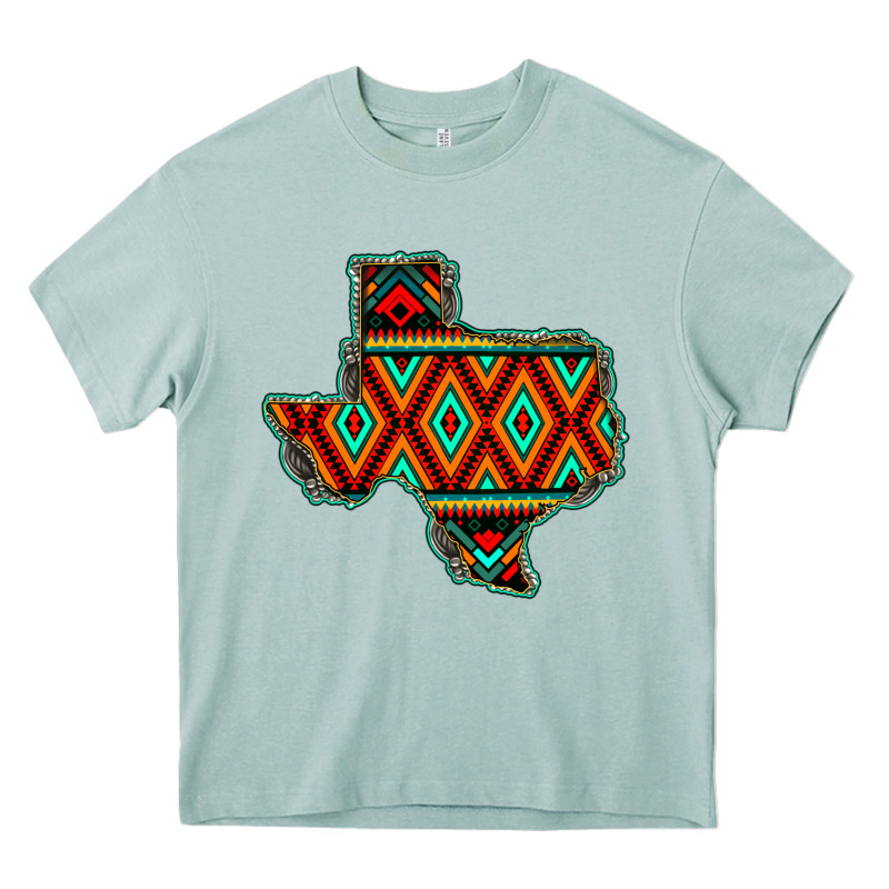 Texas Map With Aztec Background Heavy Core Tee by JahusDesignShop | Teevron