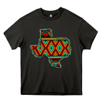 Asphalt Texas Map With Aztec Background Heavy Core Tee - JahusDesignShop