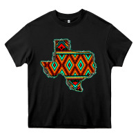 Black Texas Map With Aztec Background Heavy Core Tee - JahusDesignShop