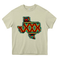 Mossy Texas Map With Aztec Background Heavy Core Tee - JahusDesignShop