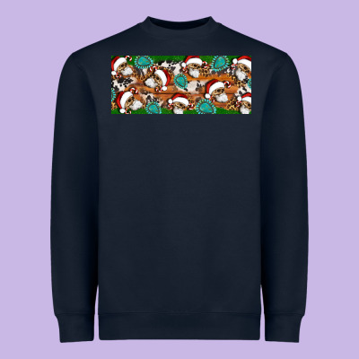 Santa Skeleton Christmas Heavyweight Sweatshirt Designed By Artiststas