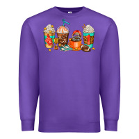 Purple American football coffee cups Premium Sweatshirt - AdoDesignShop
