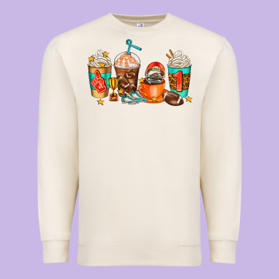 American Football Coffee Cups Premium Sweatshirt Designed By Adodesignshop
