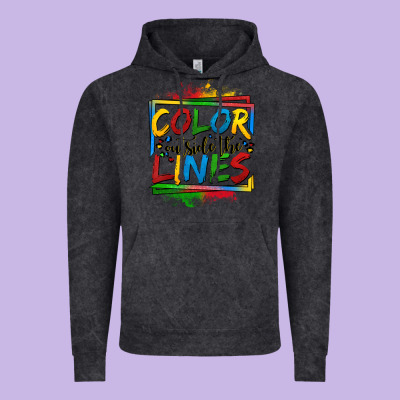 Color Outside The Lines Autism Vintage Hoodie Designed By Oliviacreatesart