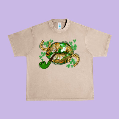 St. Patrick's Day Lips Urban Heavy Tee Designed By Cowgirlartshop