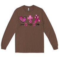 Chestnut Love Faith cure Breast Cancer Long Sleeve Tee - FaDigitalArtStudio