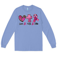 Colony Blue Love Faith cure Breast Cancer Long Sleeve Tee - FaDigitalArtStudio